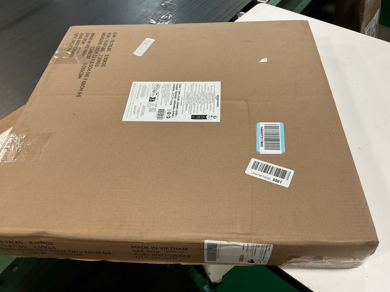 Condition photo showing Good Condition for amazon basics portable 4 ft rectangular folding dining table, 4 adjustable height settings, space saving fold-in-half design and carrying handle, indoor & outdoor, washed black, 47.8 x 23.9 x 33.9 in 47.8 x 23.9 x 33.9 in washed black