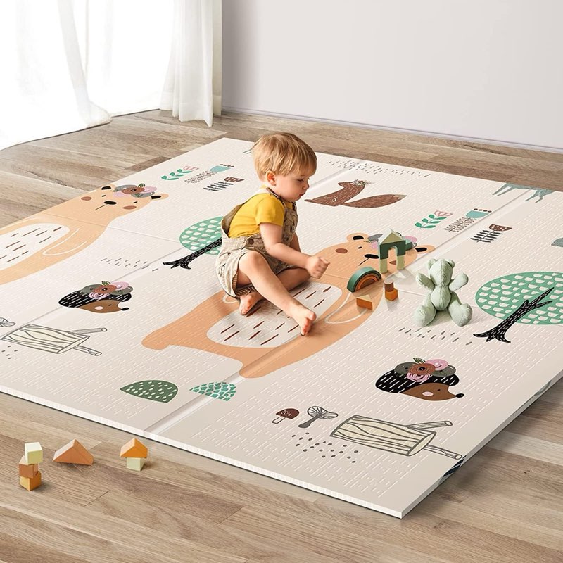 uanlauo foam playmat for babies kids play mat, foldable baby play mats for floor 71 x59, infant floo