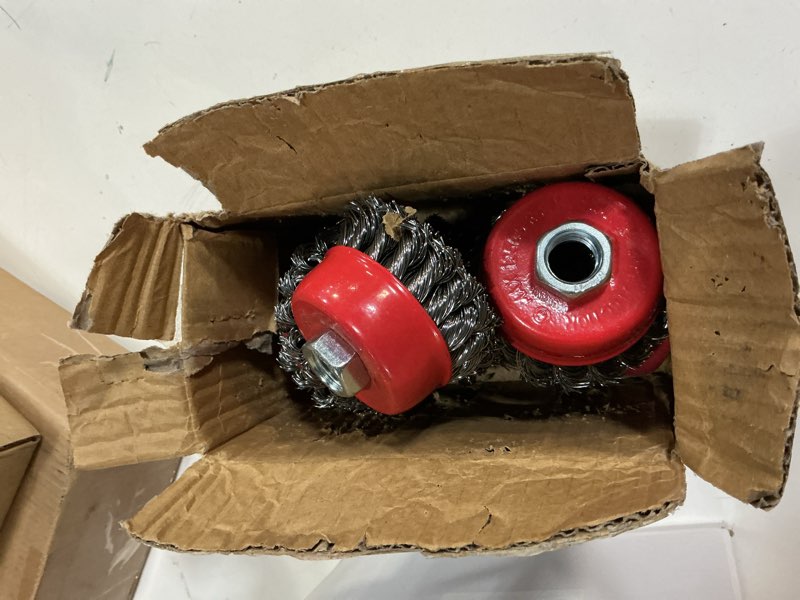 Condition photo showing New/Like New for 3 Inch Wire Cup Brush for 4 1/2 Angle Grinders , 0.02 Inch Twist Knotted Carbon Steel Wire with 5/8 Inch-11 Threaded Arbor for Rust,Corrosion,Paint Removal,Abrasives (6 Pack) 6 PACK 3" Cup Brush
