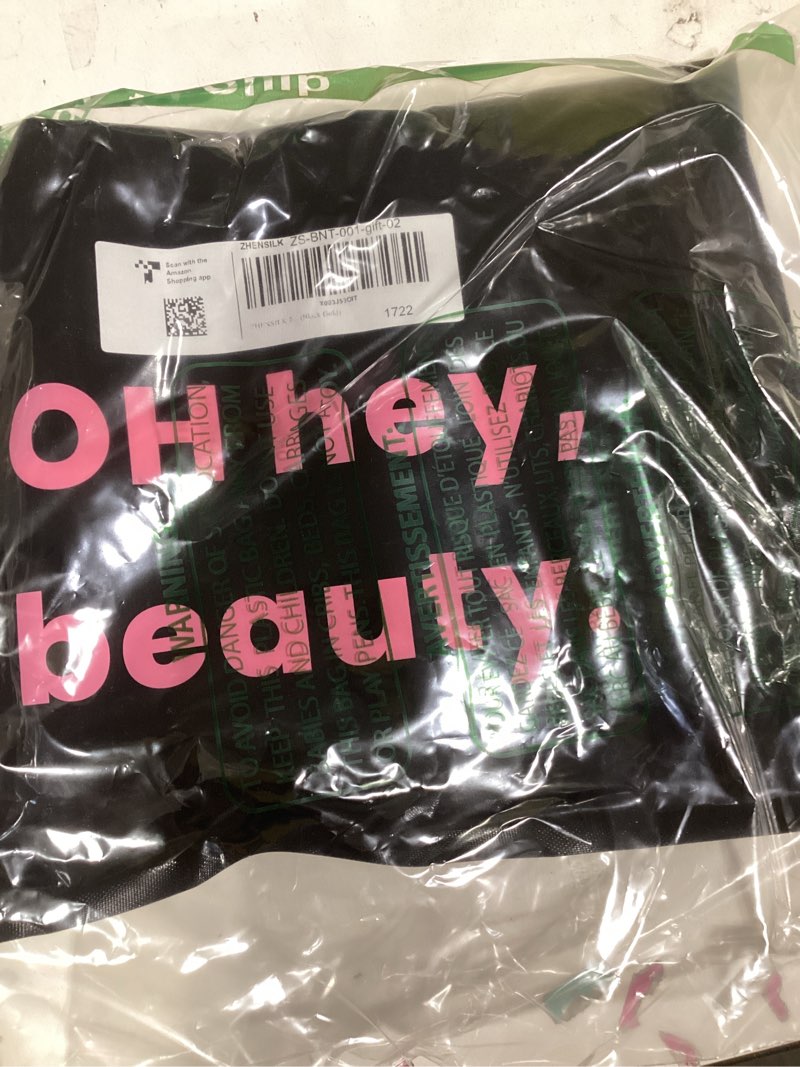 Condition photo showing Good Condition for 2Pcs Silk Bonnet for Sleeping, Satin Hair Bonnets, Soft Elastic Band Silk Sleep Cap, Hair Wrap for Women (Black Gold) Black/Gold