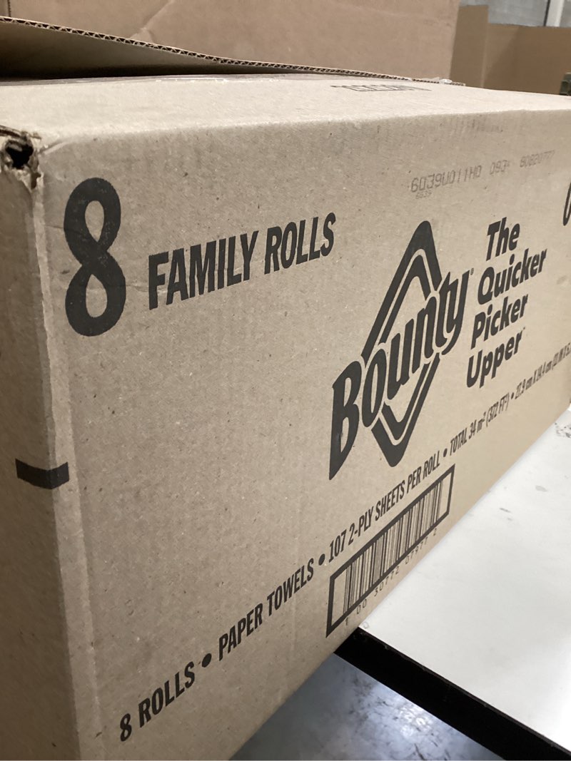 Condition photo showing New/Like New for 8 family rolls bounty