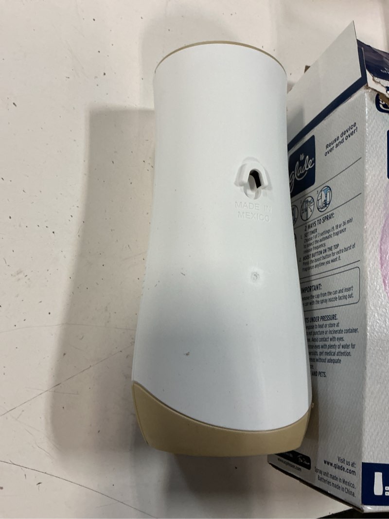 Condition photo showing As Is for glade automatic spray holder, battery-operated air freshener spray, 10.2 oz, 1 count