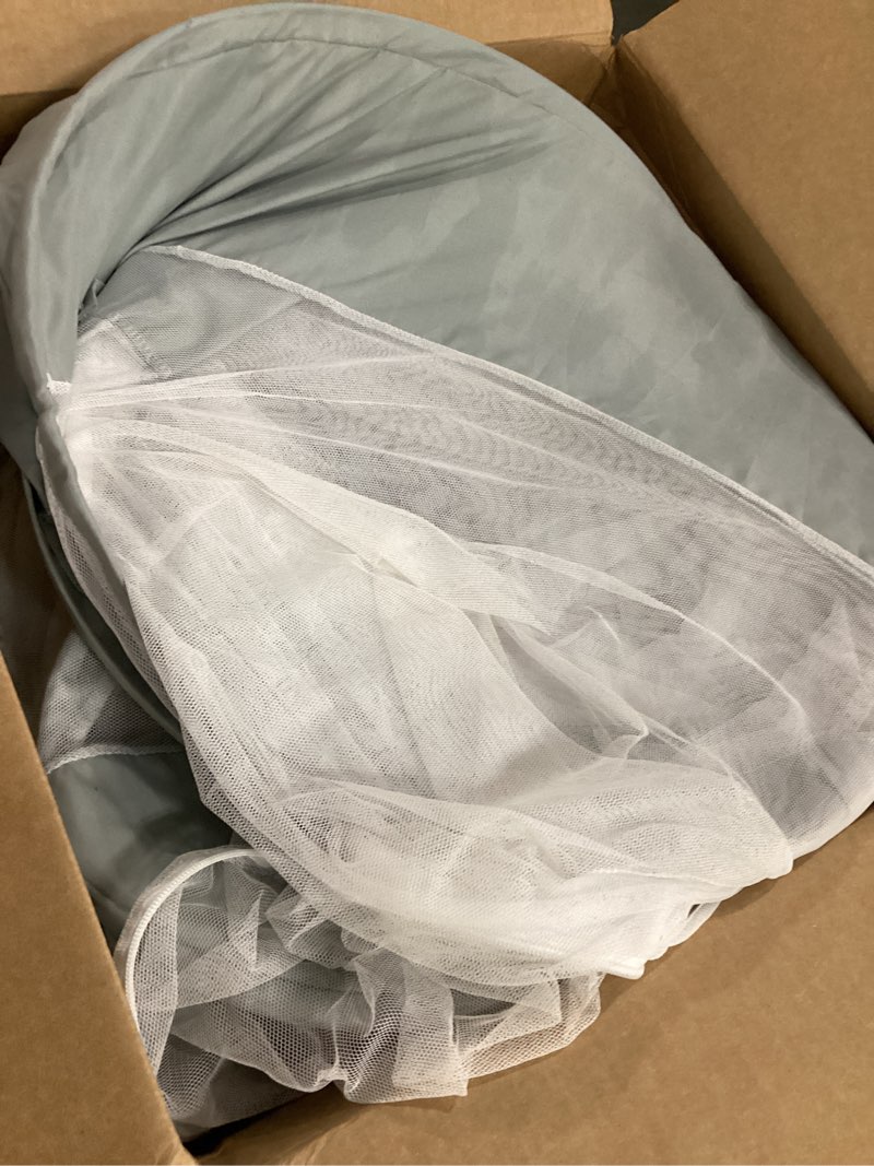 Condition photo showing As Is for portable bassinet cover for cats & 2-way zipper, bassinet mosquito net cover, breathable bassinet net cover, mosquito net for baby crib to keep cats/bugs out (white)