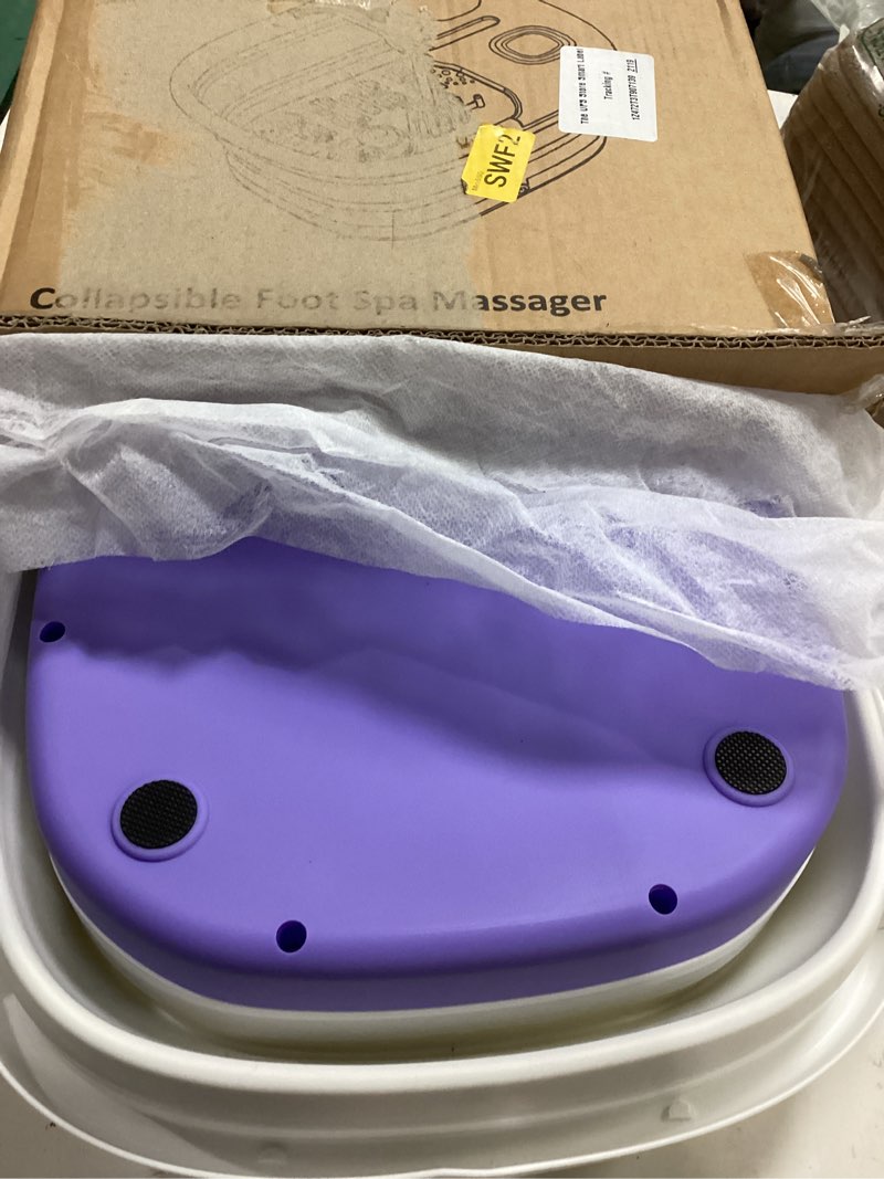 Condition photo showing Good Condition for medical king foot spa with heat and massage and jets includes a remote control a pumice stone collapsible foot spa massager with heat and massage bubbles and vibration blue