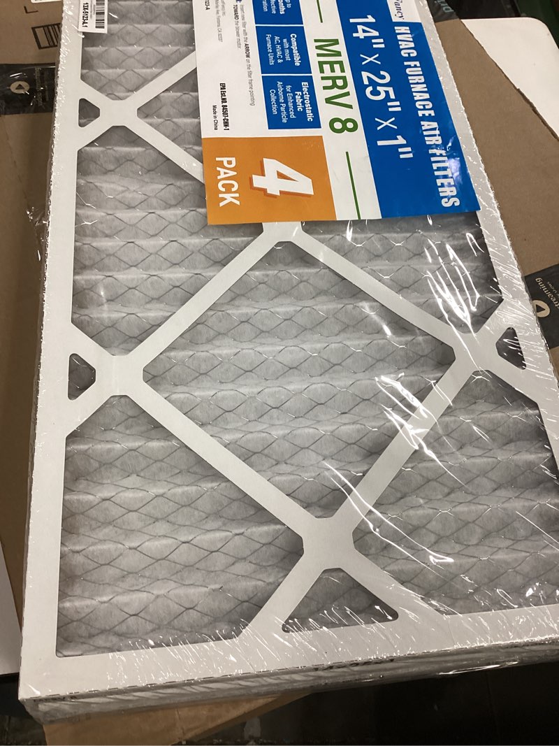 Condition photo showing New/Like New for lotfancy 14x25x1 air filters, merv 8 ac furnace filters, 4 pack pleated air conditioner hvac filters (actual size: 13.75 x 24.75 x 0.75 inches) merv 8 14x25x1(4 pack)