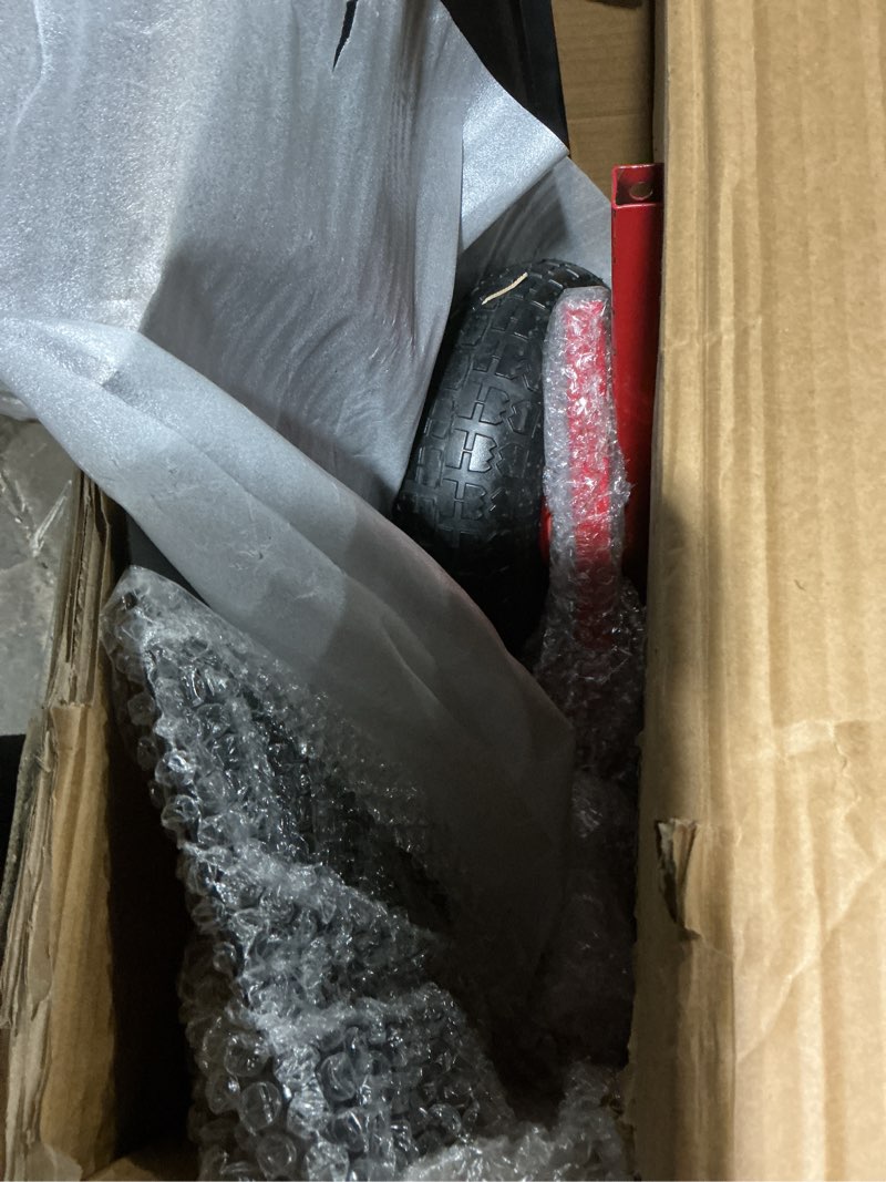 Condition photo showing Good Condition for 29x14 in Snow Shovel with 5-Position Angled Blade & Adjustable Handle, Heavy Duty Metal Snow Pusher Shovel with Wheels for Driveway, Doorway, Sidewalk, Pavement, Black & Red