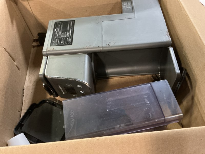Condition photo showing As Is for k cup coffee maker with bold setting, single serve hot & iced coffee maker for k-cup and grounds, 52oz removable reservoir, 6 to14oz brew sizes, pod coffee machine with reusable filter, gray