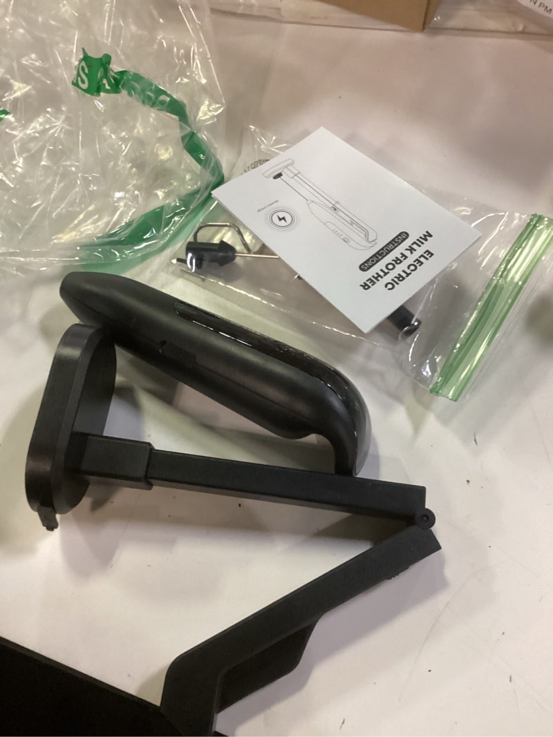 Condition photo showing As Is for Electric Milk Frother Handheld: Rechargeable 3 in 1 - LED Digital Display with 3 Speeds Portable Stainless Steel Drink Foam Mixer for Milk Coffee, Lattes, Cappuccino, Matcha - Starlight Black