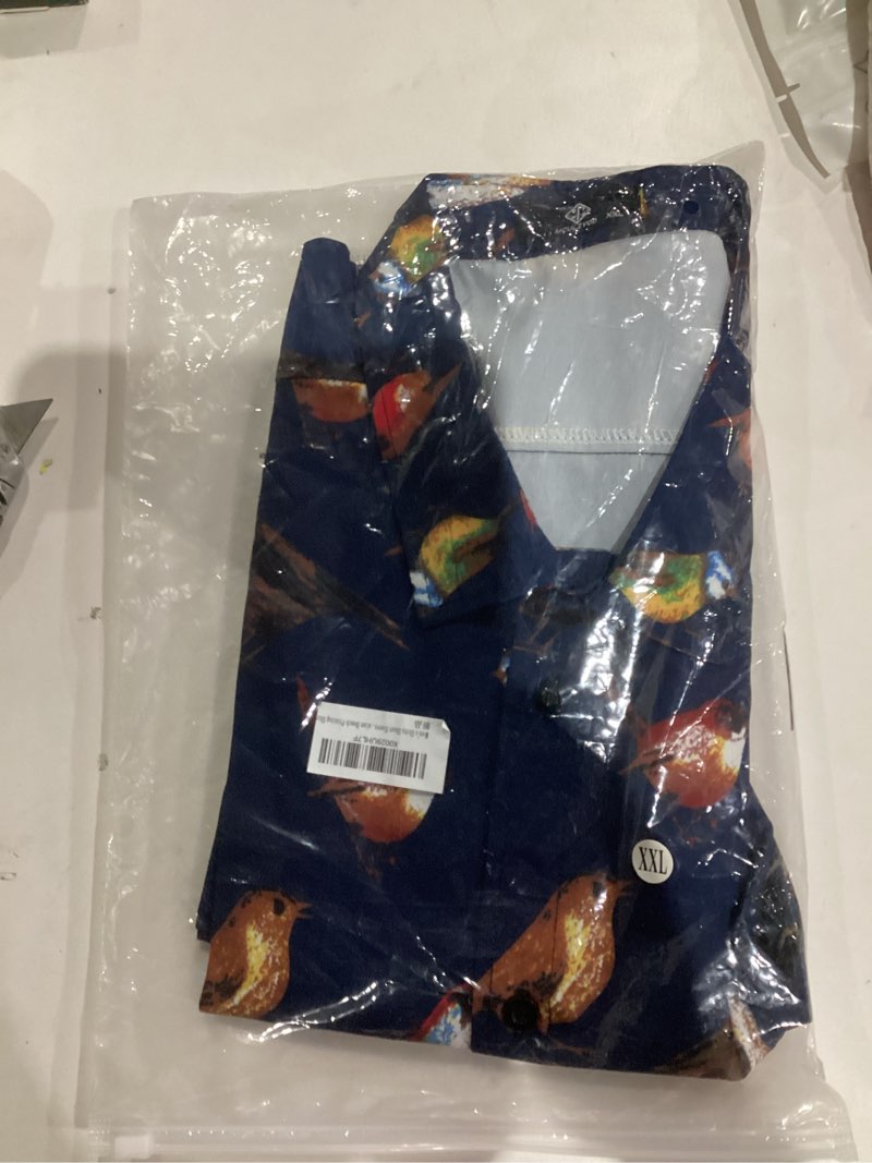 Condition photo showing Good Condition for MCULIVOD Men's Hawaiian Tropical Shirts, Printing Short Sleeve Casual Button Down Shirt XX-Large Navy Blue 2