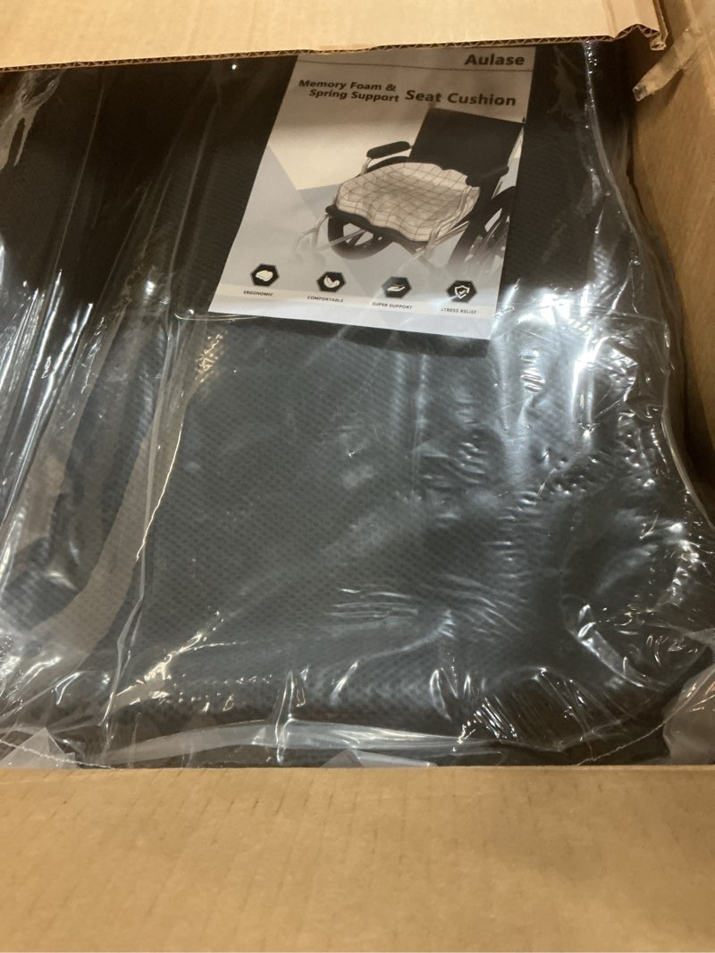 Condition photo showing New/Like New for wheelchair seat cushion - high density memory foam and inner springs comfort support without flatten - mobility scooter accessories - large chair pad pain relief for adults & seniors