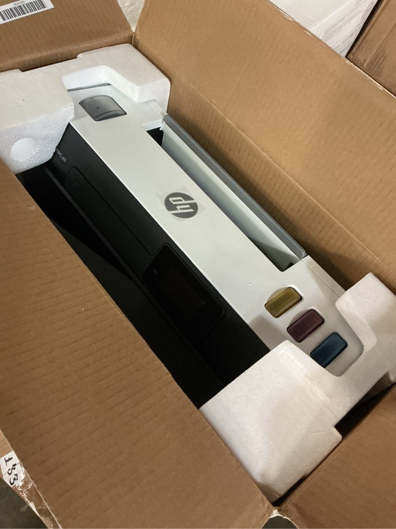 Condition photo showing As Is for hp smart tank plus 651 wireless all-in-one printer, ink tank printer-for-home use, 2 years of ink included auto document feeder, mobile print, scan, copy, fax, an ecotank alternative (7xv38a) white with black top