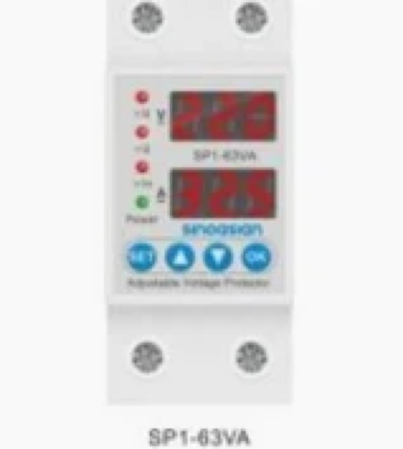 Smart Voltage Protector, 1-63A Adjustable 110V/220V DIN Rail Mount Circuit Breaker, Voltage Monitori