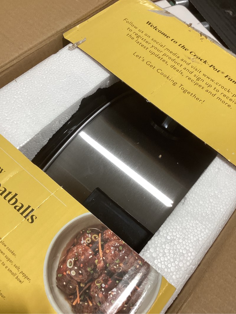 Condition photo showing As Is for Crock-Pot 6 Quart Cook & Carry Programmable Slow Cooker with Digital Timer Stainless Steel (CPSCVC60LL-S) pack of 1