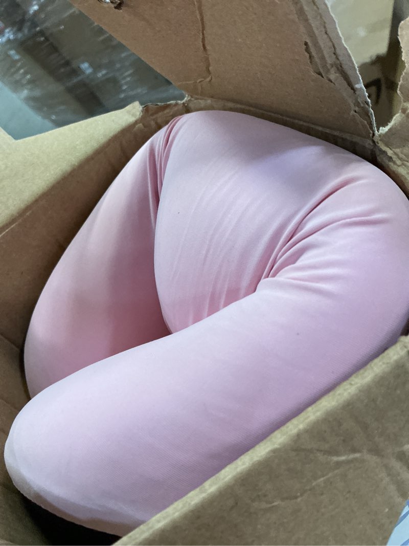 Condition photo showing New/Like New for seat cushion, office chair cushion, l-shaped ergonomic car seat cushions, memory foam chair cushion, lumbar support pillow for wheelchair, car, home, office, desk, pink