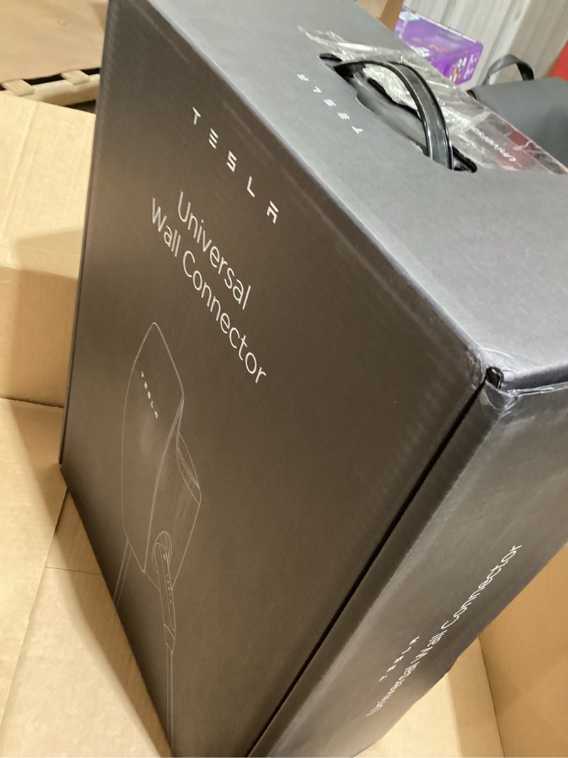 Condition photo showing As Is for tesla universal wall connector - electric vehicle (ev) charger with dual plug type - compatible for all north american evs - level 2 - up to 48a with 24' cable