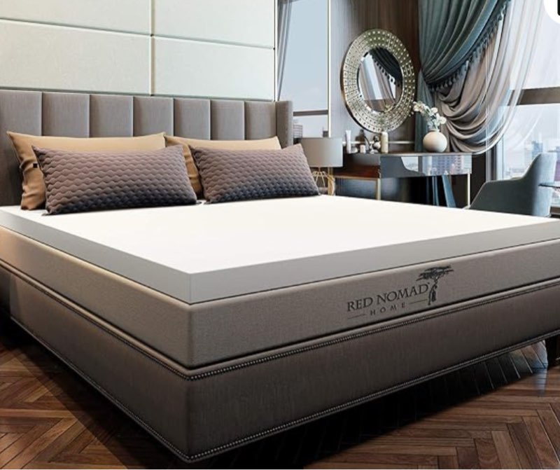 Memory Foam Mattress Pad 4 Inch - Cal King Size Mattress Topper for Back Pain Relief. Breathable, Comfortable Cooling Bed Pad/Made in The USA