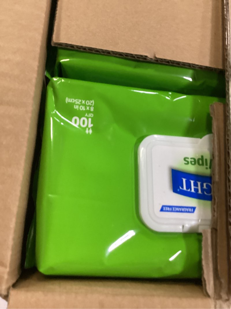 Condition photo showing New/Like New for fitright personal cleansing wipes with aloe (8x10 inch) | 600 pieces moisturizing body wipes for adults bathing and incontinence cleaning | unscented cloth adult wipes for elderly care