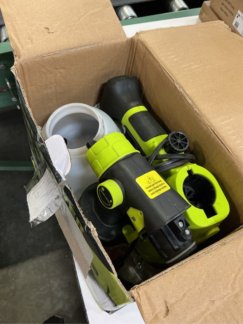 Condition photo showing As Is for 1000w high power paint sprayer, electric hvlp spray paint gun with adjustable width knob, 4 nozzles & 3 patterns, easy to clean for furniture, home interior, house painting(green)