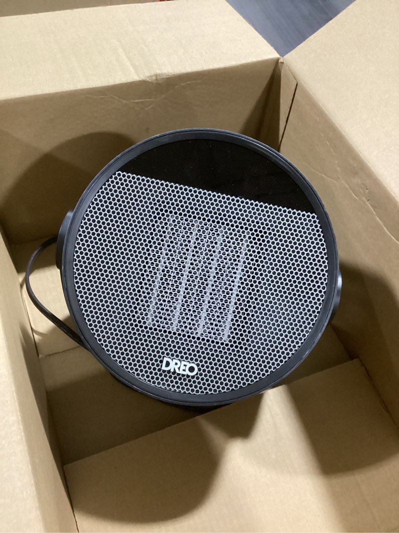 Condition photo showing Good Condition for Dreo Space Heater 1500W, 60° Adjustable Tilt, 10.5ft/s Portable Electric Heaters for Indoor Use with Thermostat, 8 Safety Protections, 3 Modes, Remote, Quiet Desk Heater for Bedroom, Office, Black