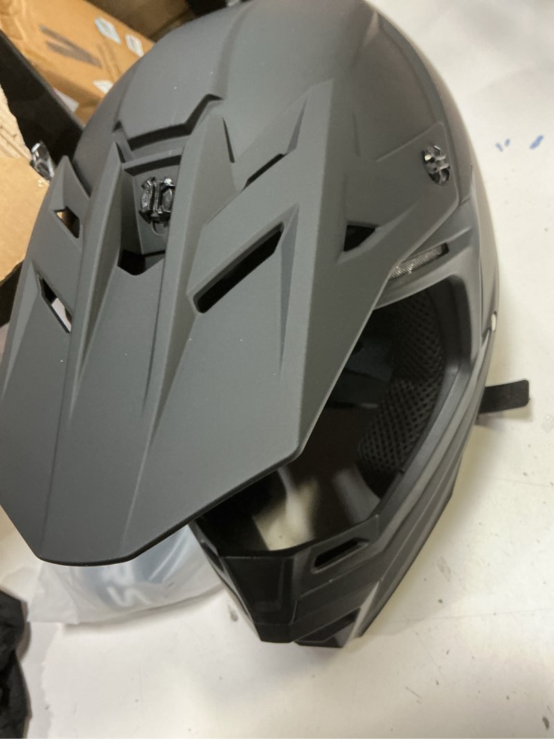 Condition photo showing Good Condition for DOT Adult ATV Dirt Bike Helmet with Goggles Gloves & Mask Adjustable Sun Visor Motorcycle Adult Helmet Off-Road Motocross Downhill Moped MX for Unisex-Adult-809 Matte Black, Black Large