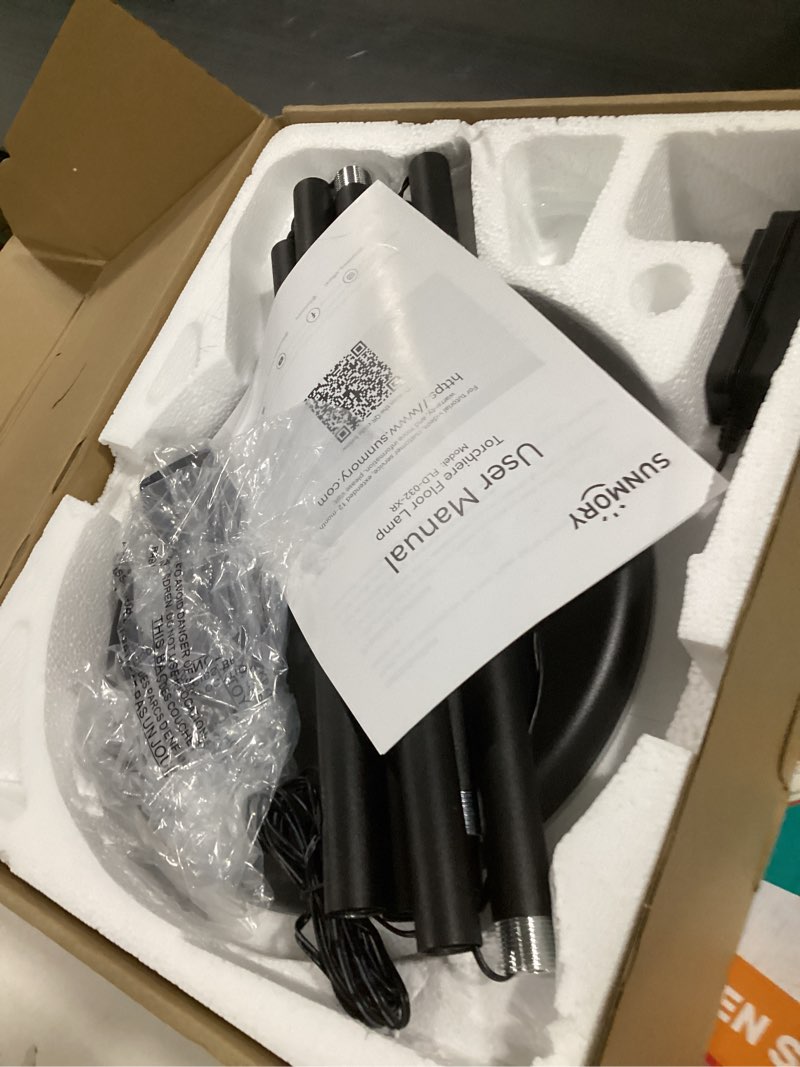 Condition photo showing Good Condition for Modern LED Floor Lamp - Remote & Touch Control, 40W/2400LM Sky Torchiere Standing Lamp, Fully Dimmable, 3 Color Temperatures, Ideal for Living Room & Bedroom, Easy to Assemble Black Large