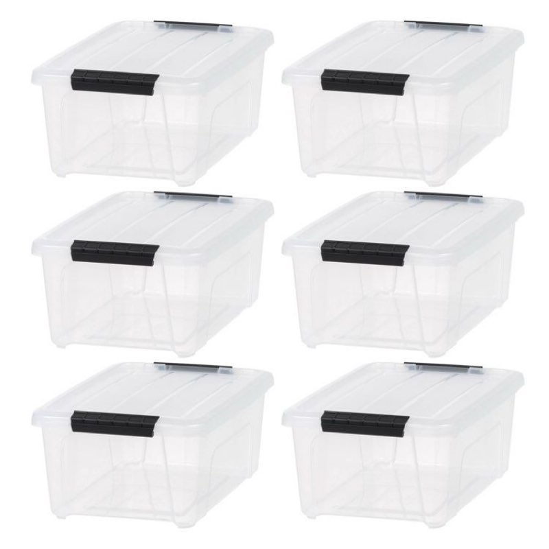 Small Plastic Storage Bins With Lids and Latching Buckles: Clear, Stackable, Universal Storage