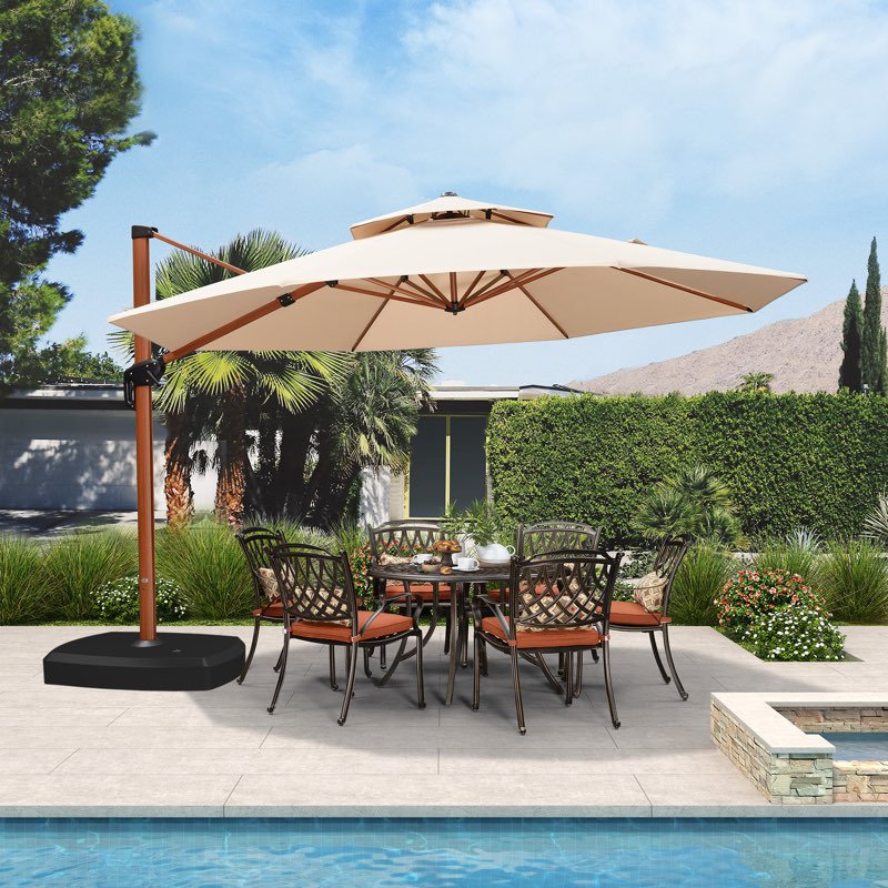 13' x 13' Round Cantilever Umbrella with Wheeled Base ( incomplete  only base)) 
