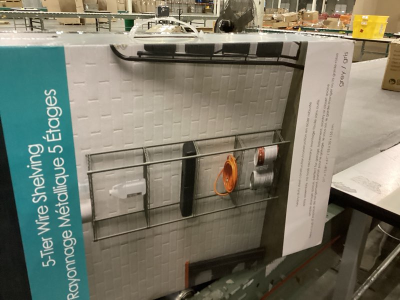 Condition photo showing New/Like New for Home Basics Wire Shelving Storage Unit (5 Tier, Grey)