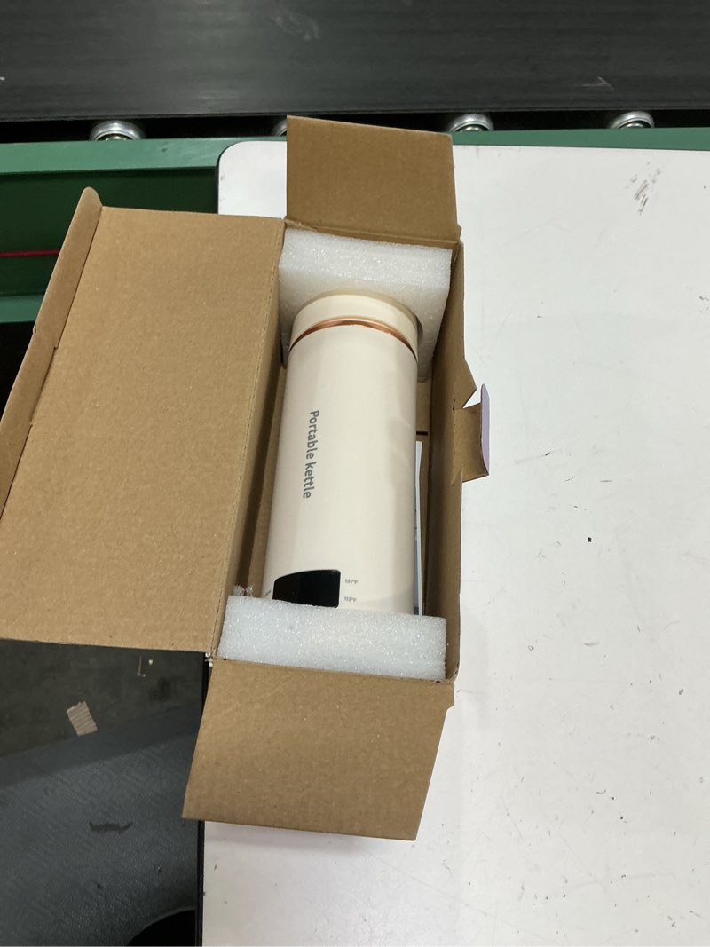 Condition photo showing New/Like New for travel electric kettle portable mini kettle,small hot water boiler with 4 temperature settings,304 stainless steel,fast boiling water with auto shut-off and boil dry protection,400ml (beige, 400ml) 0.4 quarts beige