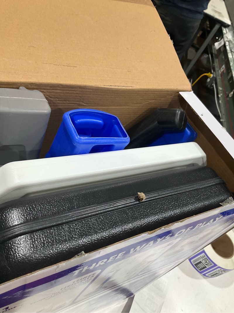 Condition photo showing Good Condition for 2-in-1 toddler basketball hoop with ring toss game, adjustable 2.5–5.5 ft indoor & outdoor kids basketball set with mini balls, rings, pump & stable base | sports toy for boys & girls ages 1–3+