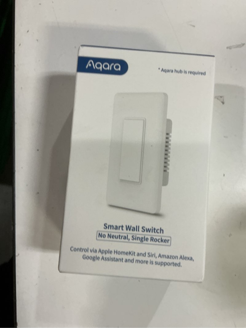 Condition photo showing New/Like New for Aqara Smart Light Switch (No Neutral, Single Rocker), Requires AQARA HUB, Zigbee Light Switch, Remote Control and Smart Home Automation, Compatible with HomeKit, Google, Works with Alexa, SmartThings Wall Switch(No Neutral,Single Rocker)