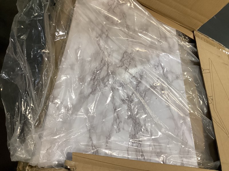 Condition photo showing As Is for HUANUO Folding TV Tray Table -Stable Tray Table with No Assembly Required, TV Dinner Tray for Eating, Foldable Snack Tables for Bed & Sofa (Marbling) Marble