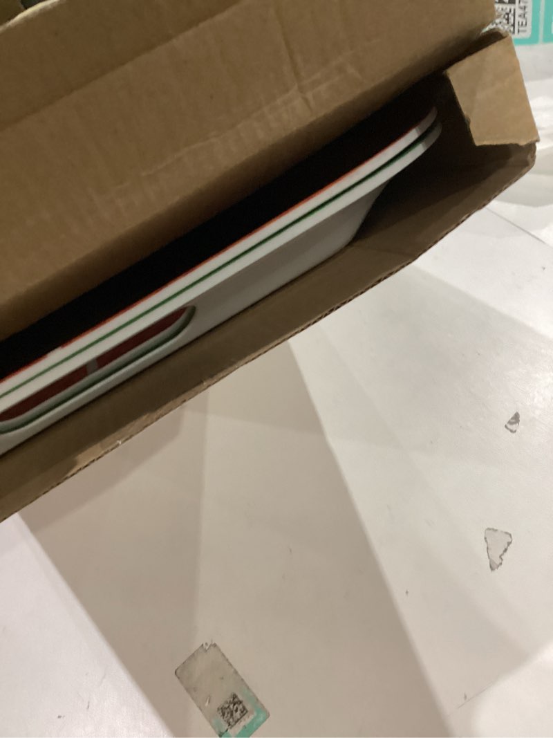 Condition photo showing As Is for gisgfim 2Pcs Football Serving Trays, 16.1 x 11.1 Inch, Melamine, Rectangular, Green, Football Themed Design, Stackable, Handle, Perfect for Game Day Snacks, Tailgate, Birthday Party Decorations Stadium Rugby