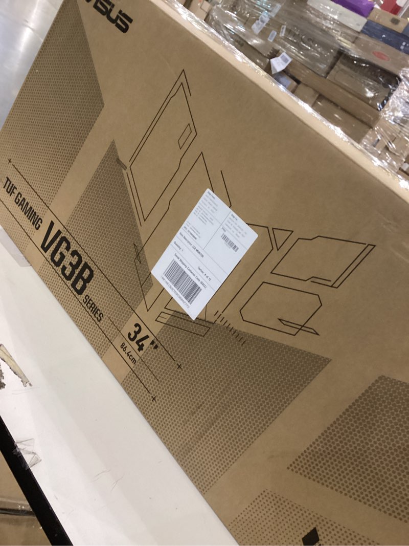 Condition photo showing New/Like New for ASUS VG34VQL1B TUF 34 Inch Curved Gaming Monitor - WQHD (3440x1440), 165Hz, 1ms, Extreme Low Motion Blur, FreeSync Premium, Eye Care, Height Adjustable, DisplayHDR 400, DisplayPort, HDMI, USB 34" Curved QHD 165Hz Height Adjustable