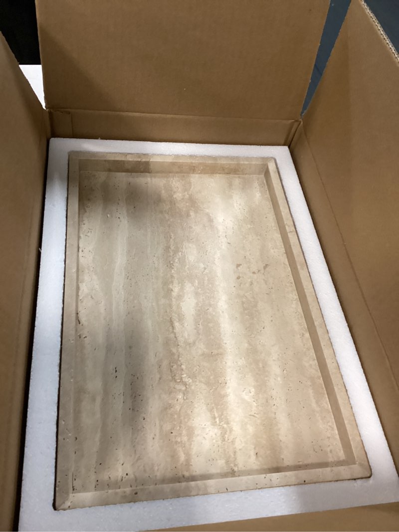 Condition photo showing New/Like New for rectangular decorative serving tray,modern travertine large coffee table tray