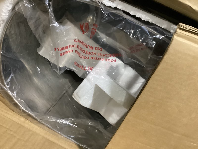 Condition photo showing As Is for BestOffice | 13 Gallon Trash Can with Lid | Automatic Touchless Garbage Can | Odor Control | Modern Oval Design | Easy to Clean | Stainless Steel | Fits Any Kitchen, Bathroom, Office or Home Stainless Steel Stainless Steel