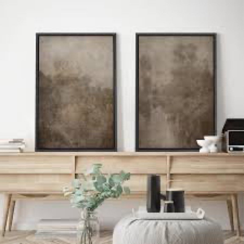 \" Dark Black Color Field Landscapes \" 2 - Pieces on Canvas 24X36