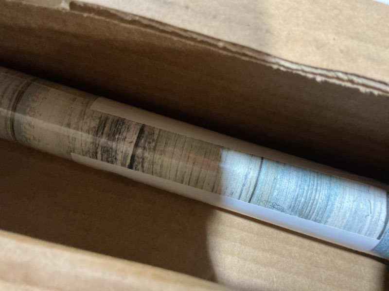 Condition photo showing Good Condition for RoomMates RMK9052WP Blue Distressed Wood Peel and Stick Wallpaper