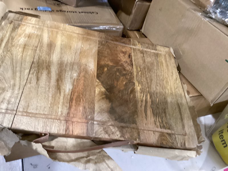 Condition photo showing Good Condition for wooden stove top cover board for gas burner & electric stove, mango wood noodle board stove cover with handle for gas stovetop 4 & 5 burners, stove top cutting board oven top cover cooktop protector
