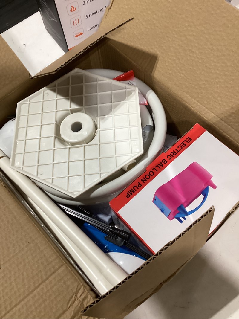 Condition photo showing As Is for Balloon Arch Kit with Balloon Pump Electric, 8.2FT & 5FT Free Bending Balloon Arch Stand, Half Arch Frame Balloons Column Stand with Water Fill Base for Wedding Baby Shower Birthday Party Decor