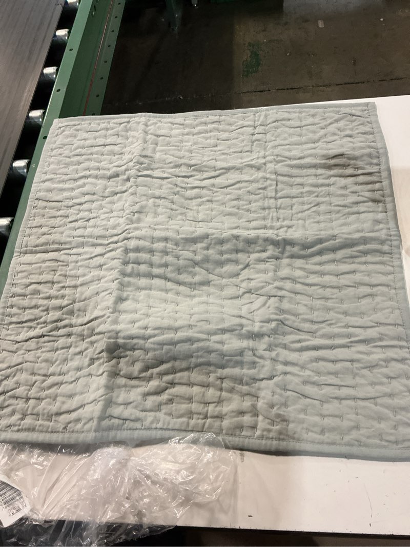 Condition photo showing As Is for european linen cotton stitch quilted euro sham 26x26