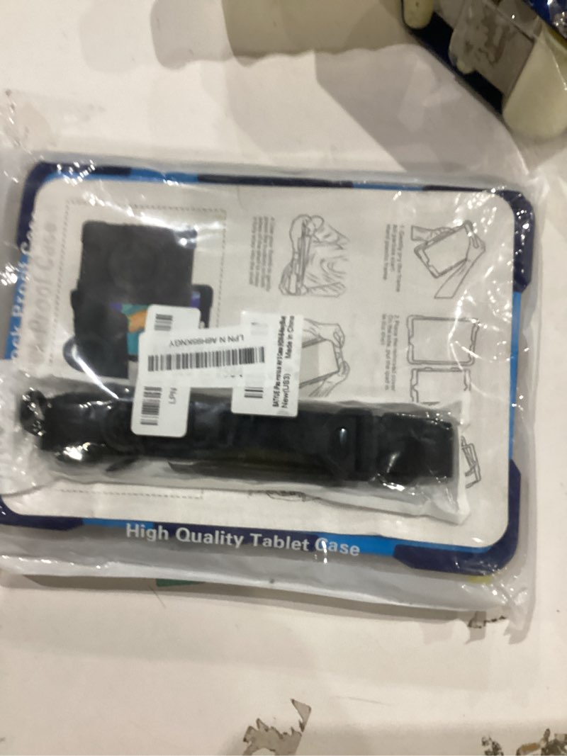 Condition photo showing New/Like New for BATYUE iPad Air 3rd Generation Case 2019 / iPad Pro 10.5 inch Case 2017; Rugged Heavy Duty Protective Cover with Pencil Holder, 360° Swivel Stand, Shoulder Strap; for Kids (Navy Blue+Blue) A3-Ring Kickstand (Navy Blue)