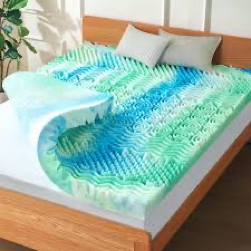 soosleepy 3 inch 7-zone king memory foam mattress topper egg crate cooling gel infused mattress pad 