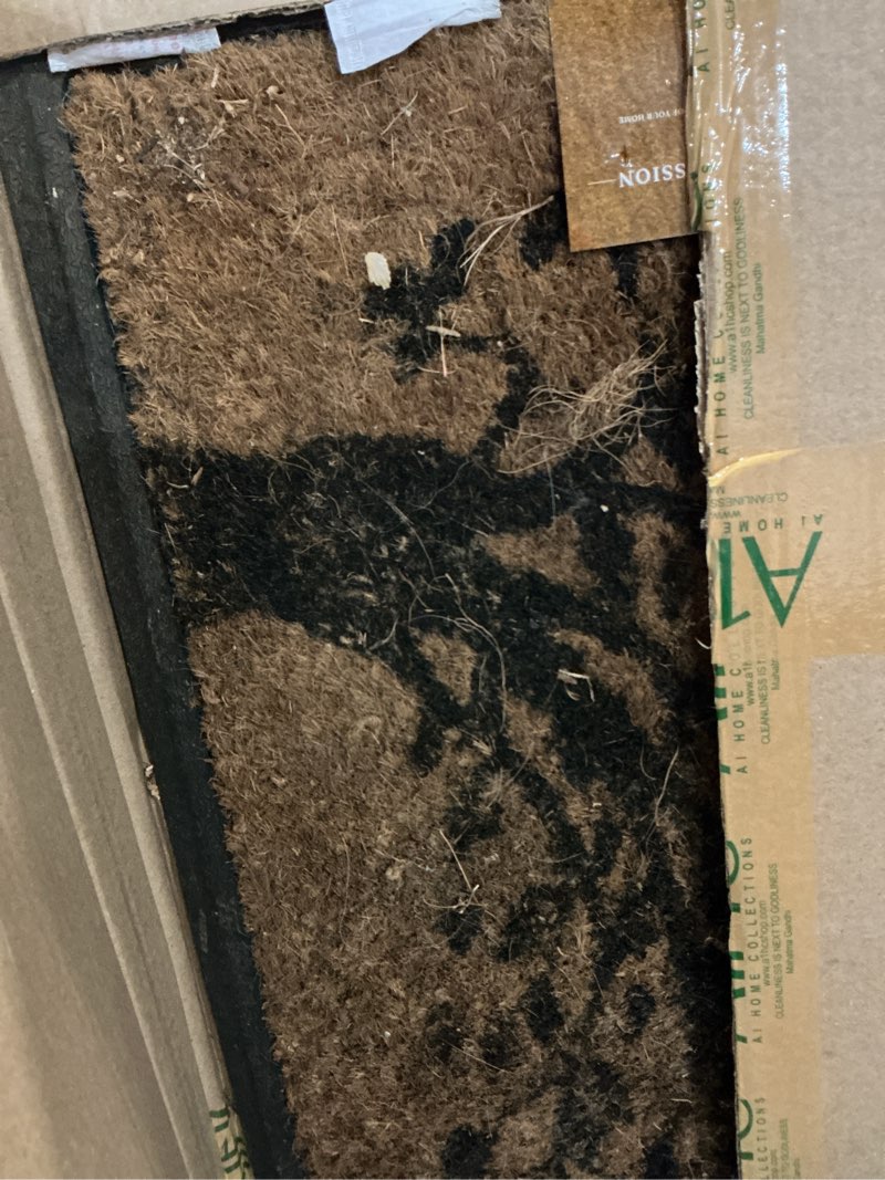 Condition photo showing As Is for (Similar)A1HC Natural Coir and Rubber Door Mat 18\" x 48\", Thick & Durable Heavy-Duty Entrance Doormat, Thin Profile Long-Lasting Front Door Entry Mats, Black Welcome Black 1'6\" x 4' (Rectangular)