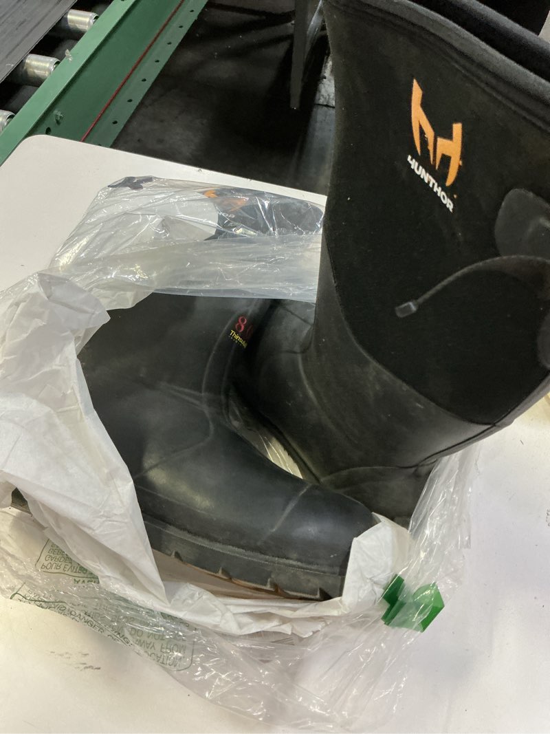 Condition photo showing As Is for Rubber Work Boots, Puncture-Proof with Steel Toe & Shank, Waterproof Insulated 6mm Neoprene Hunting Boots for Farming, Construction, Gardening, Fishing, Outdoor Work (Size 6-14) 9 Black
