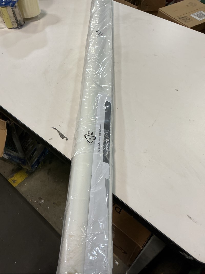 Condition photo showing Good Condition for LazBlinds No-Drill Cordless Zebra Blinds - Dual Layer Light Filtering & Room Darkening, Free-Stop Lift, Easy Install, Day & Night Privacy with Valance for Window 44" W x 72" H, White 44"W x 72"H White