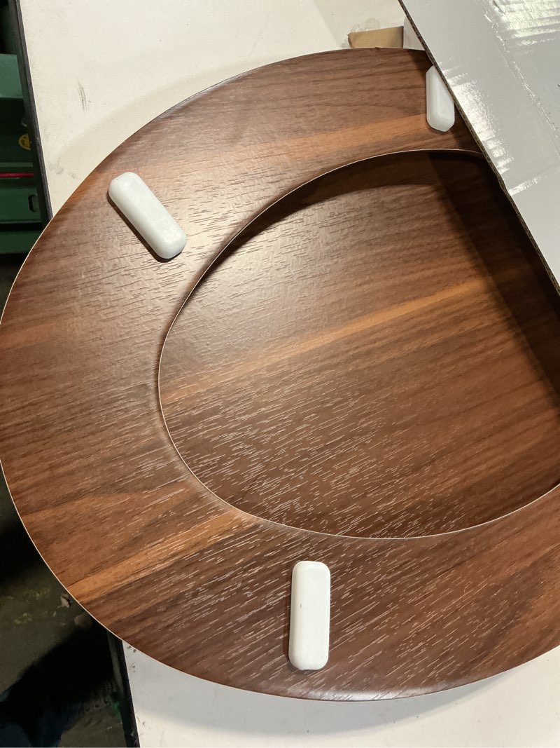 Condition photo showing Good Condition for angol shiold elongated wooden toilet seat with zinc alloy hinges, easy to install and clean, anti-pinch, walnut zinc alloy hinge walnut