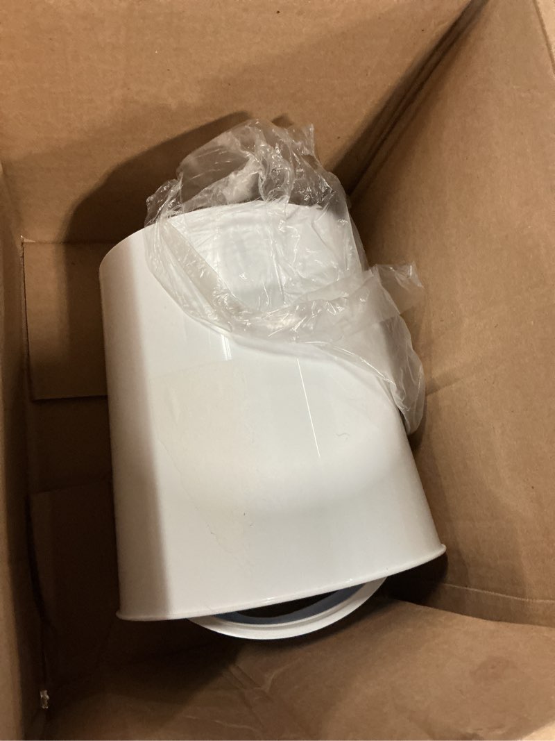 Condition photo showing As Is for umbra mini 1-1/2-gallon swing-top waste can, white