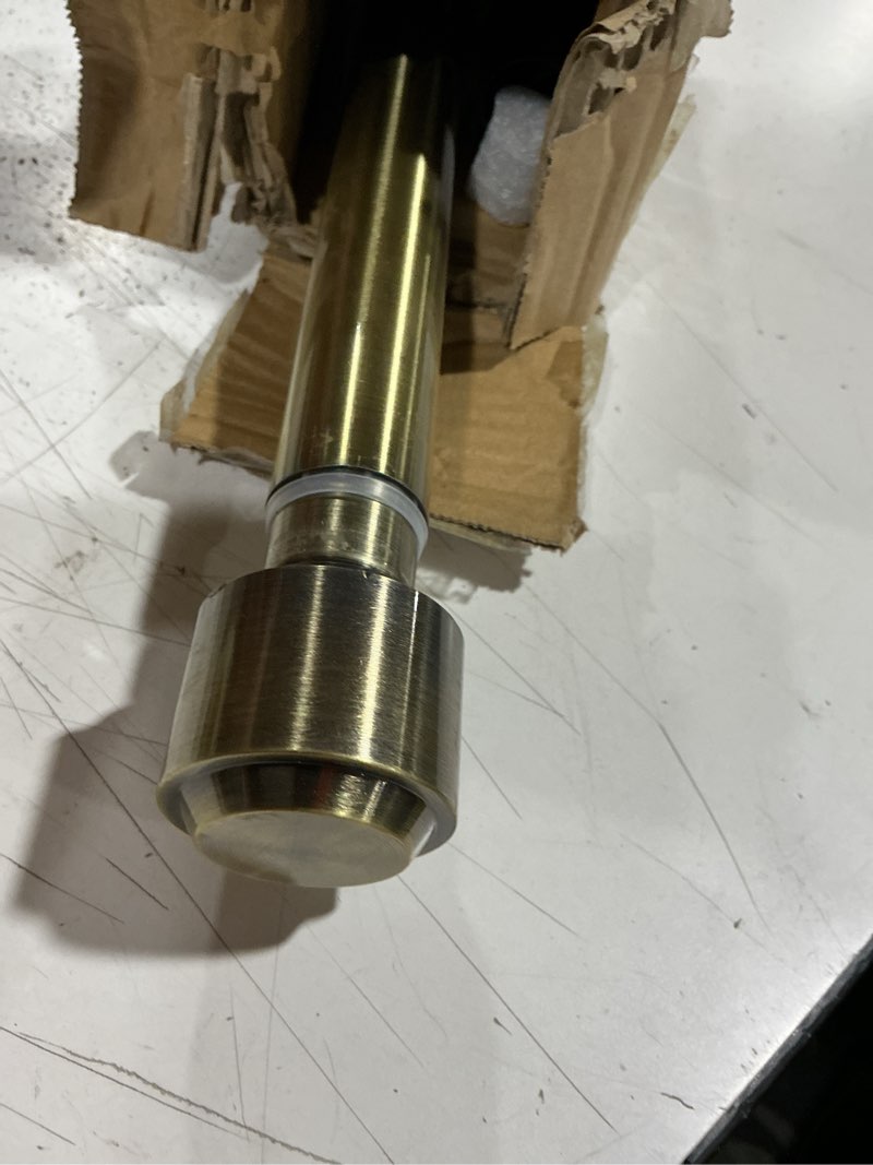 Condition photo showing As Is for heavy duty curtain rods, 1 1/8 inch diameter single curtain rod 72-144inch(6-12ft) extendable length with end caps adjustable modern brackets-antique bronze antique bronze 72-144"