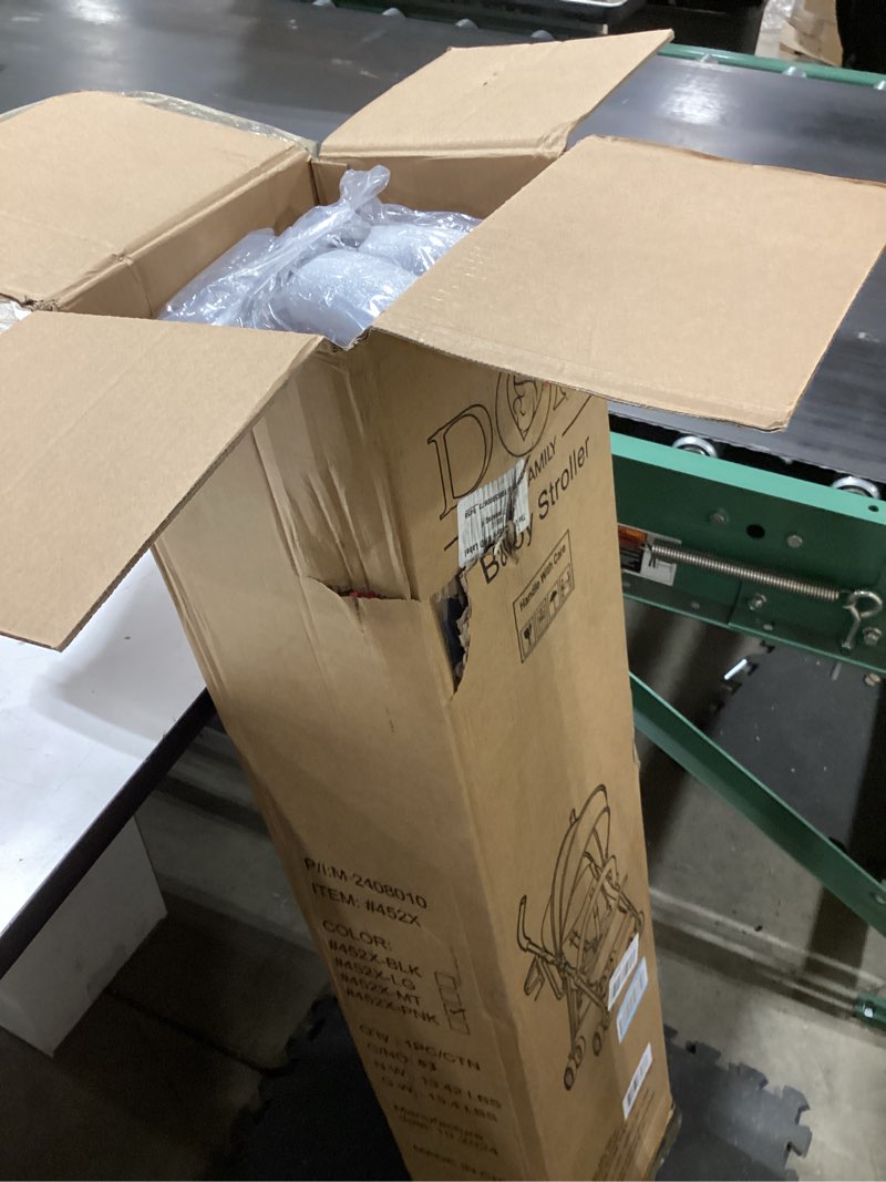 Condition photo showing New/Like New for Dream On Me Vista Moonwalk Baby Stroller in Mint, Lightweight Infant Stroller with Compact Fold, Multi-Position Recline Umbrella Stroller with Canopy, Extra Large Storage and Cup Holder